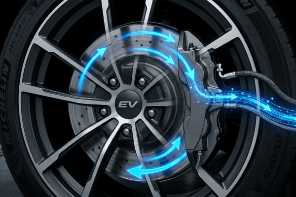 Rekuperace brzdné energie u elektromobilu – princip přeměny kinetické energie na elektrickou