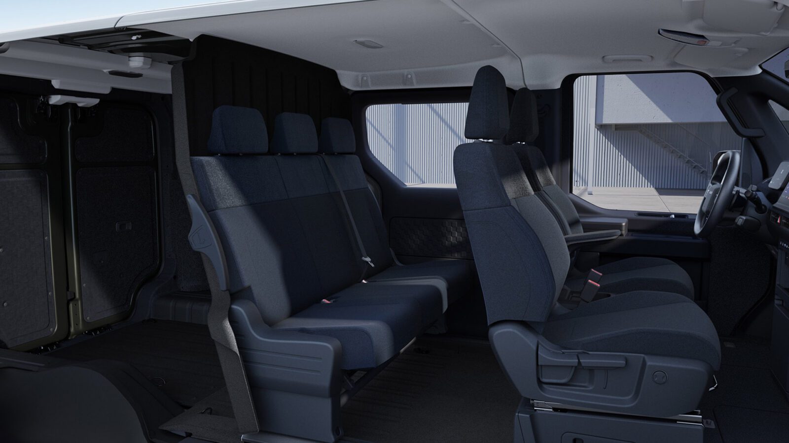 Kia PV5 Double Cab — zadní sedadla (interiér)