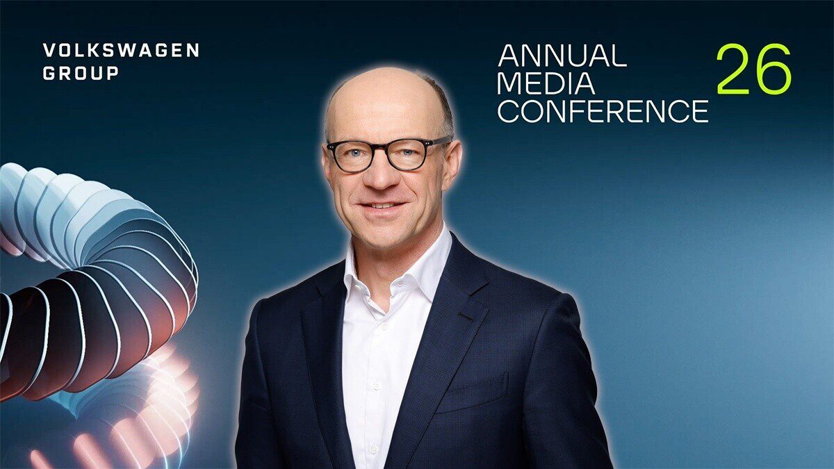 Arno Antlitz, finanční ředitel skupiny Volkswagen, prezentuje výsledky za rok 2025