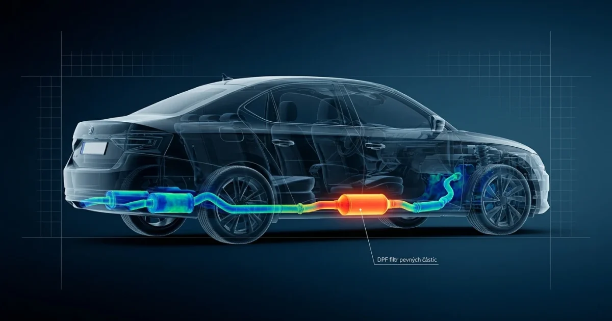 DPF filtr pevných částic – termovizní vizualizace výfukového systému dieselu