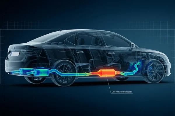 DPF filtr pevných částic – termovizní vizualizace výfukového systému dieselu