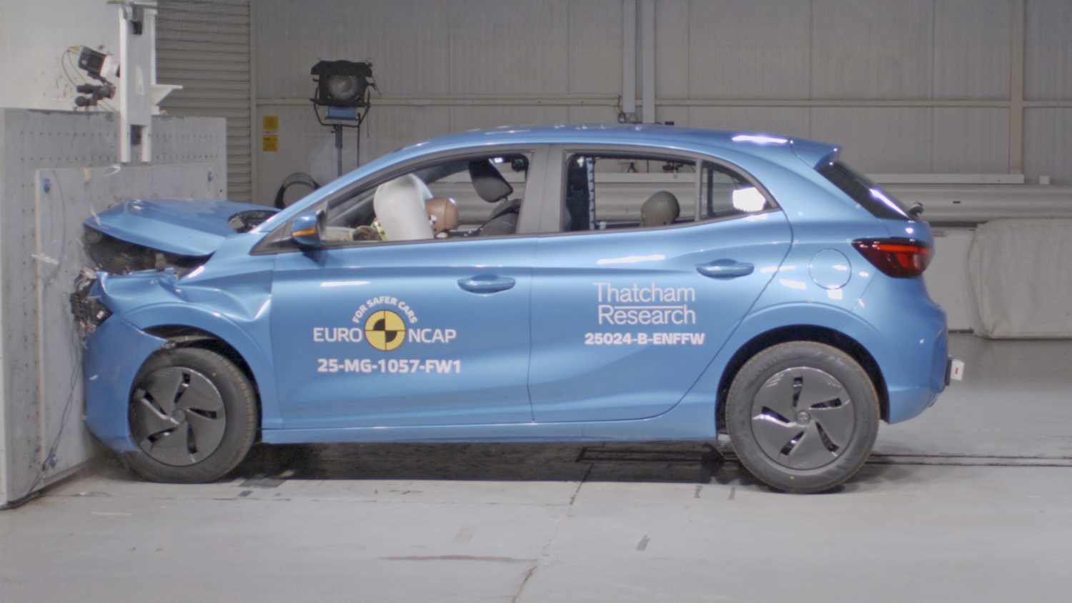 MG3 Euro NCAP crash test uvolněný řidičův sedák 2025