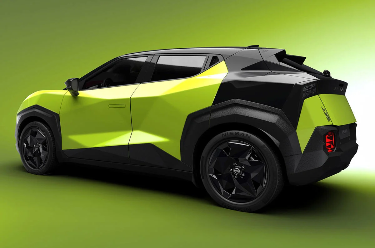 Nissan Juke EV 2026 – zadní boční pohled