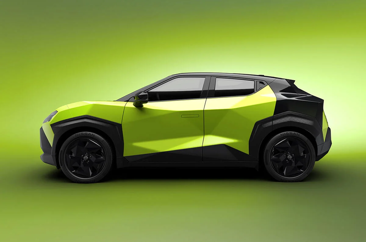 Nissan Juke EV 2026 – čistý boční profil
