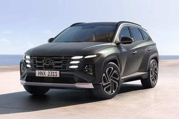 Hyundai Tucson 2024 facelift z předního tříčtvrtečního pohledu