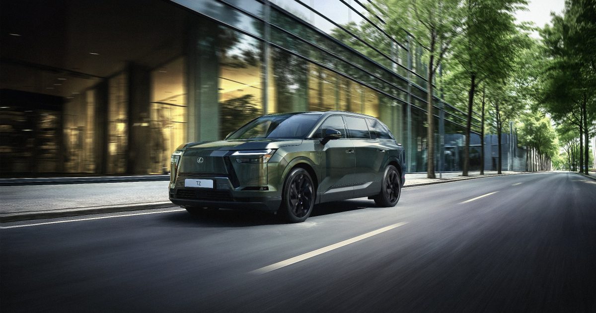 Lexus TZ elektromobil zelená barva exteriér