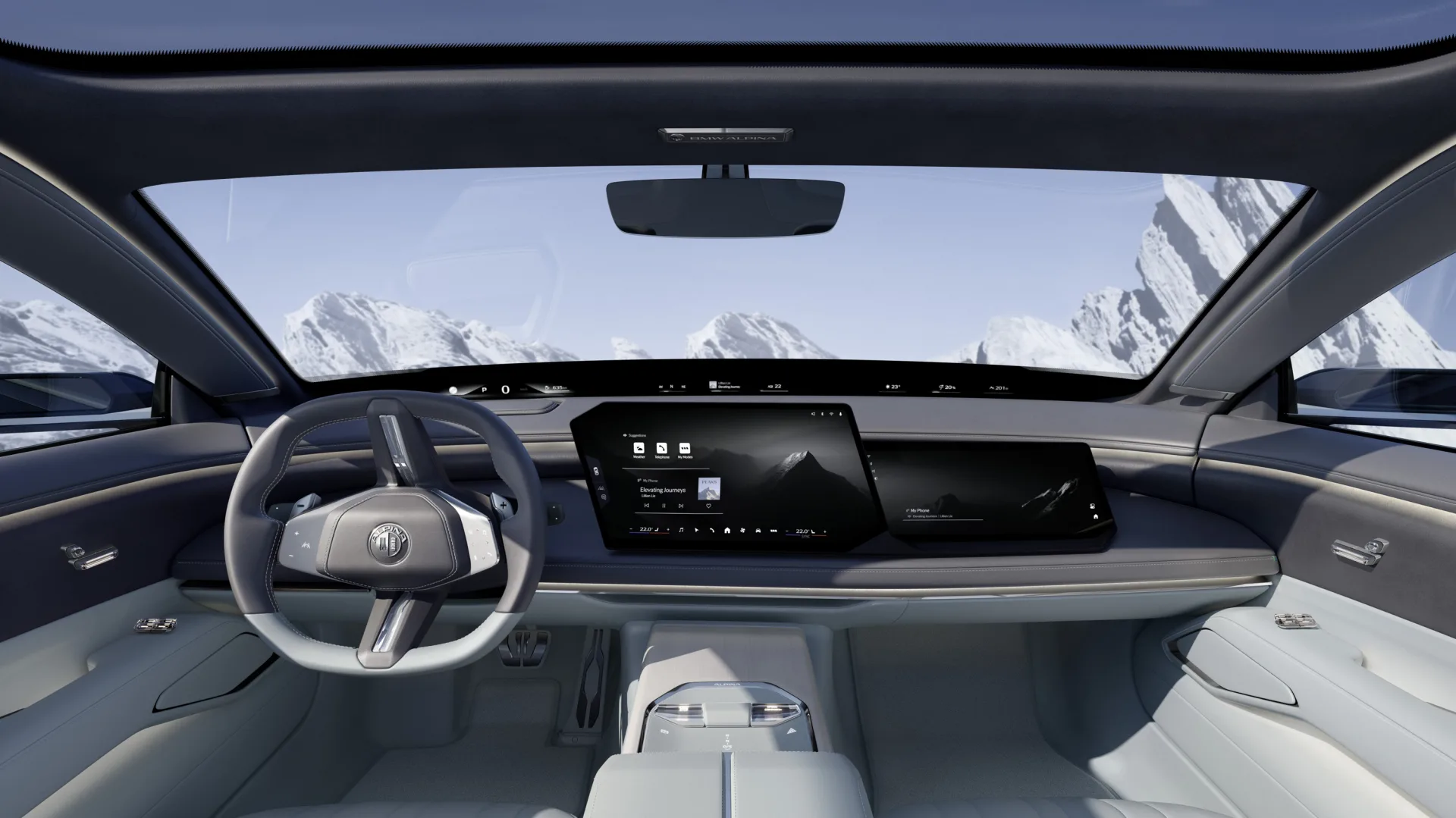 Vision BMW ALPINA - interiér s BMW Panoramic iDrive a křišťálovými detaily