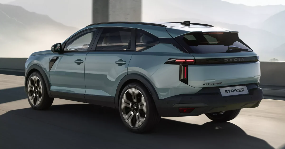 Dacia Striker z boku - dlouhý profil crossover-kombi