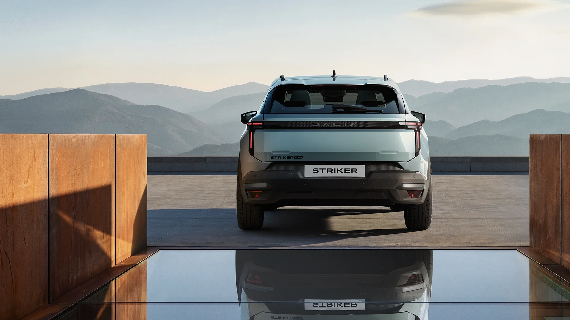 Dacia Striker v tříčtvrtečním pohledu, robustní design značky