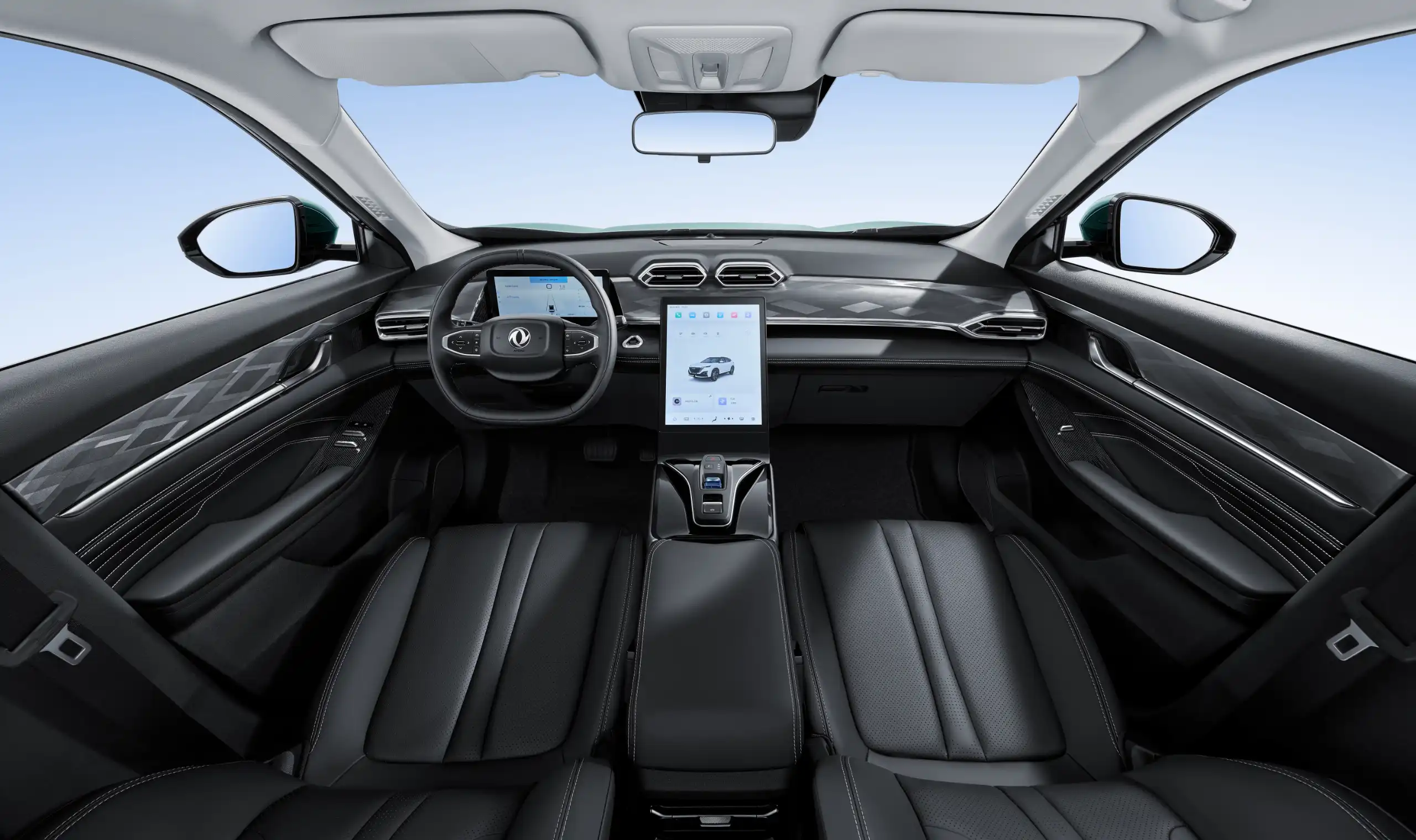 Interiér Dongfeng MAGE s velkým centrálním displejem infotainmentu