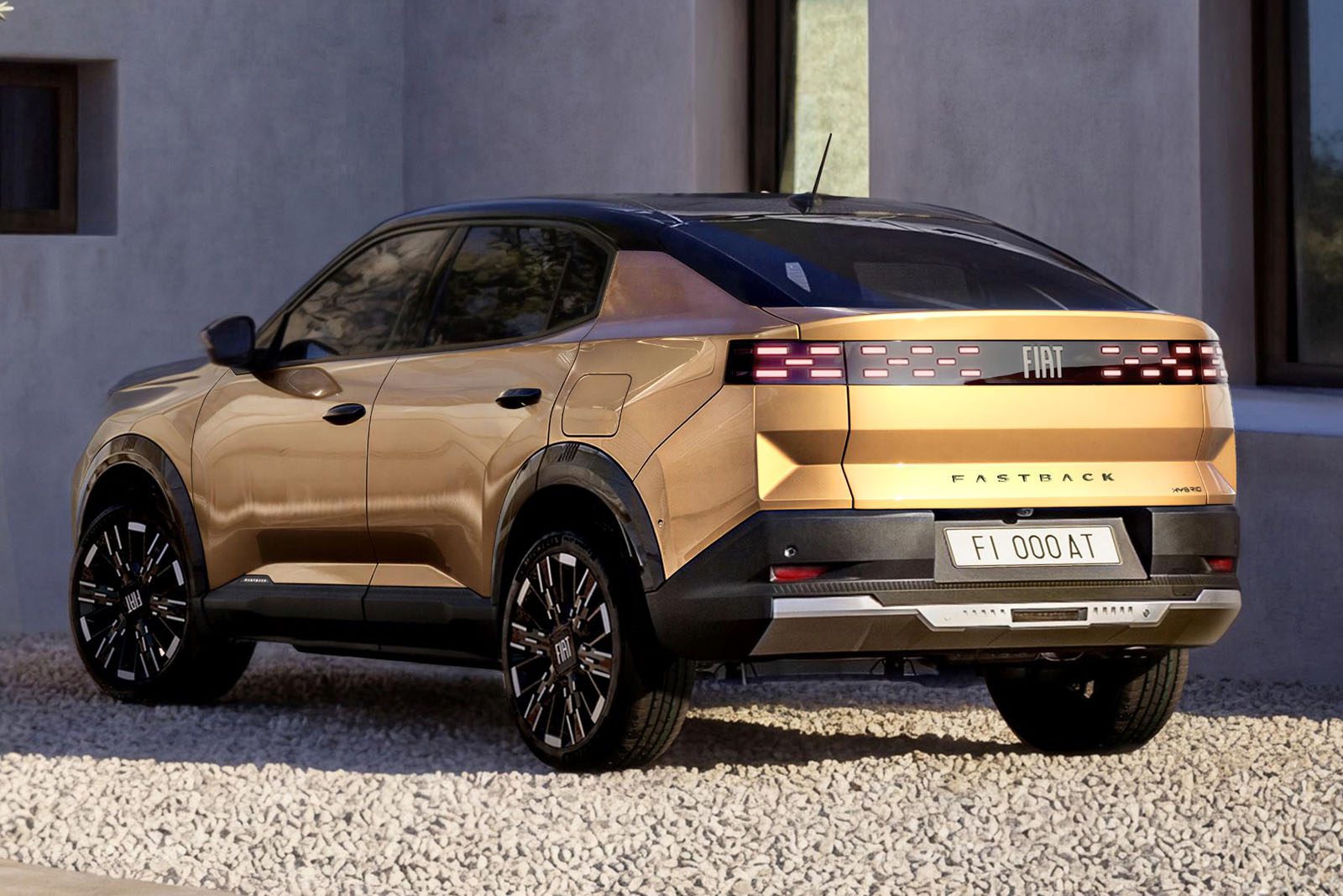 Fiat Grizzly Fastback zezadu - kupé linie střechy a průběžný světelný pruh