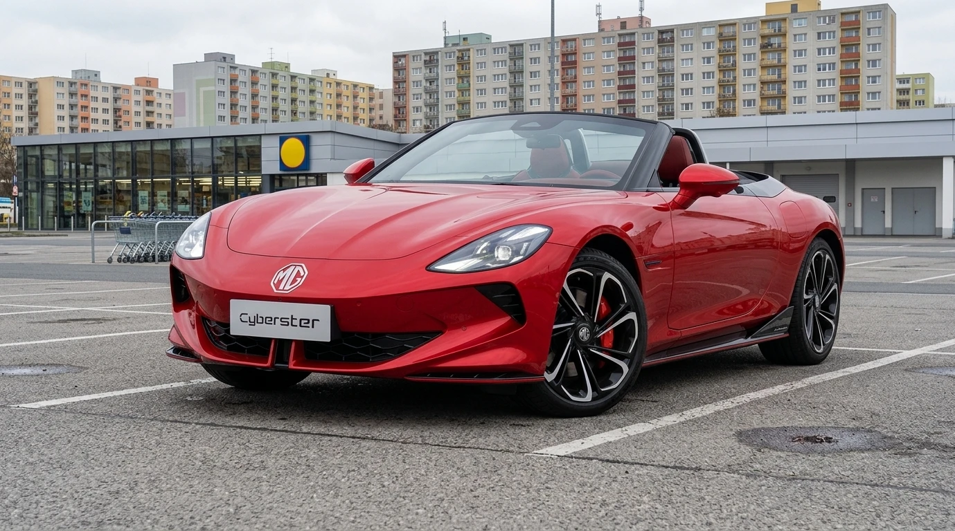 MG Cyberster elektrický roadster s otevřenou střechou