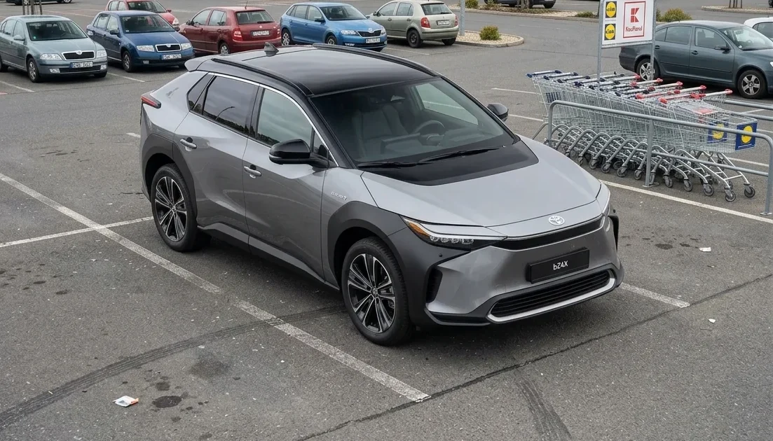 Toyota bZ4X 2026 zaparkovaná na českém parkovišti