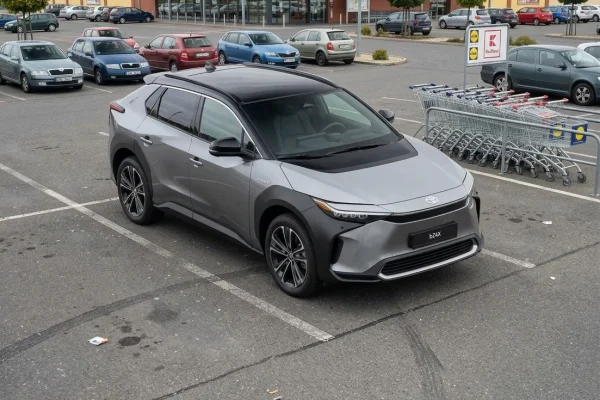Toyota bZ4X 2026 zaparkovaná na českém parkovišti