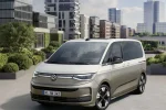 Modernizovaný Volkswagen Multivan 2026 - boční pohled na novou příď