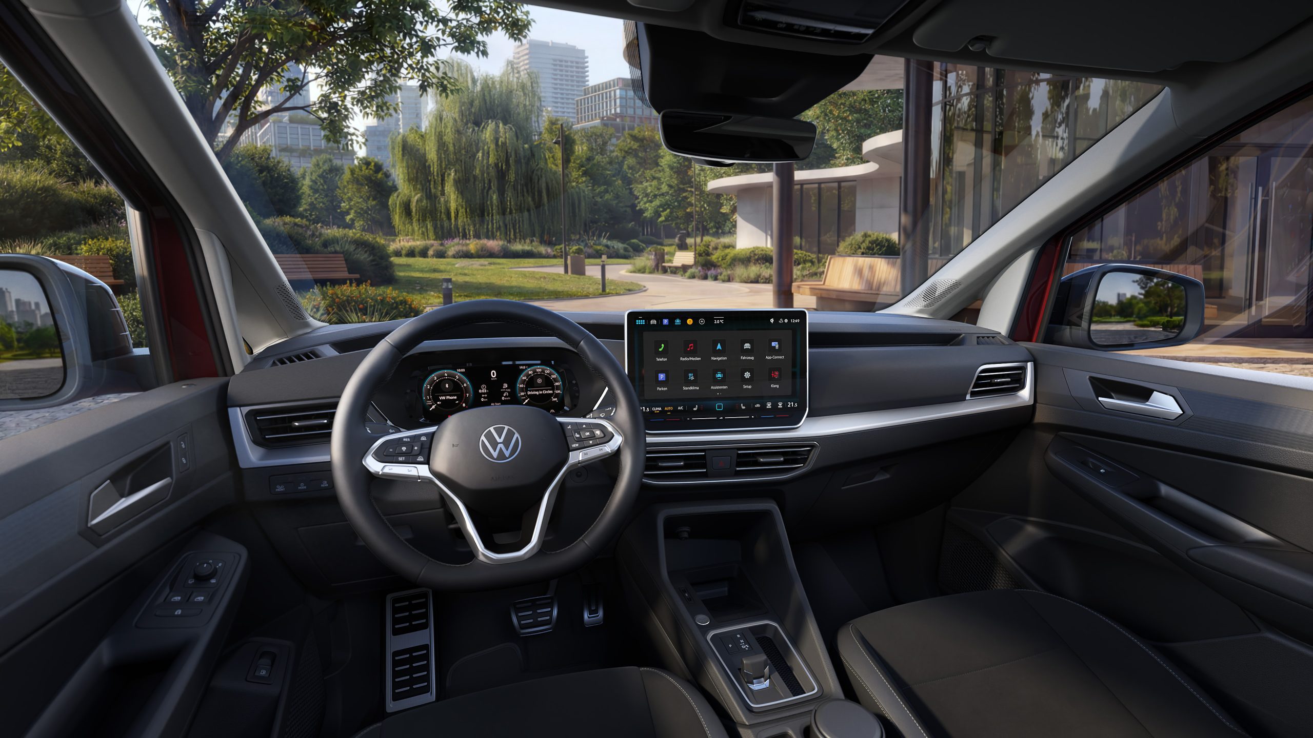 Interiér Volkswagen Caddy 2026 se samostatným displejem 12,9 palce a digitálním kokpitem