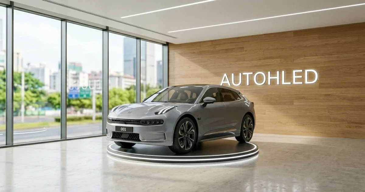 Zeekr 001 recenze - stříbrný elektrický shooting brake v showroomu Autohled