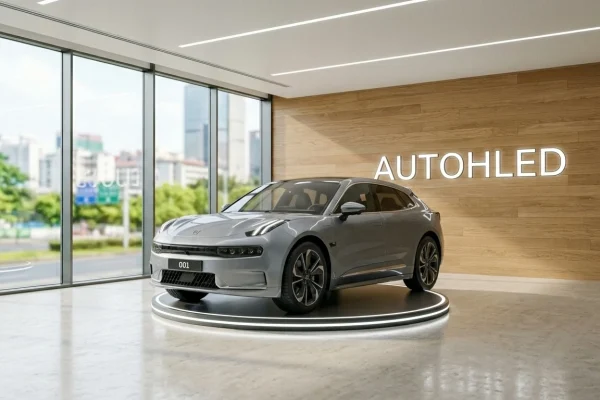 Zeekr 001 recenze - stříbrný elektrický shooting brake v showroomu Autohled