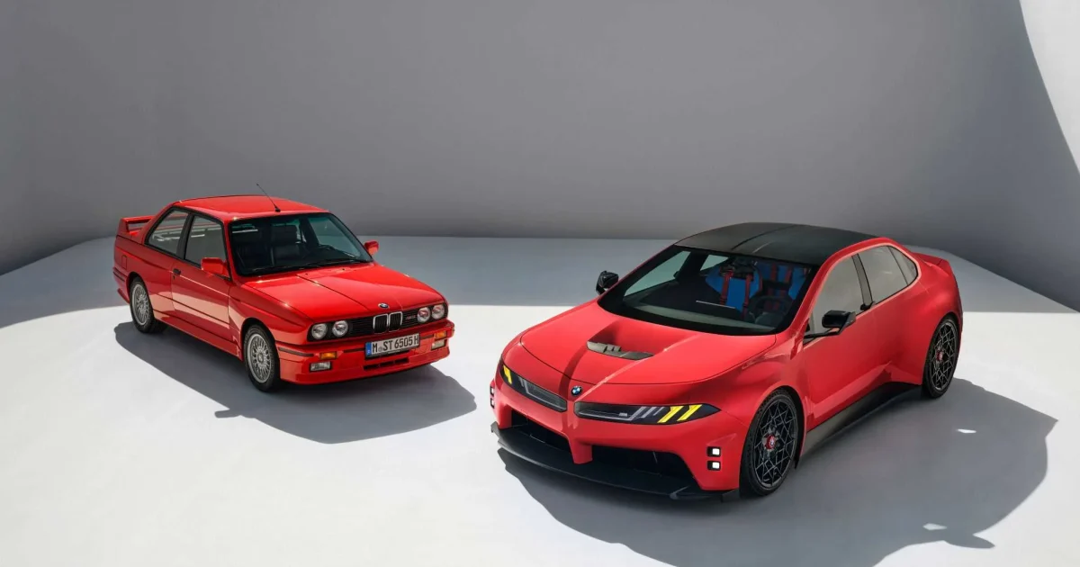 Koncept BMW M Concept Neue Klasse vedle původního BMW M3 generace E30