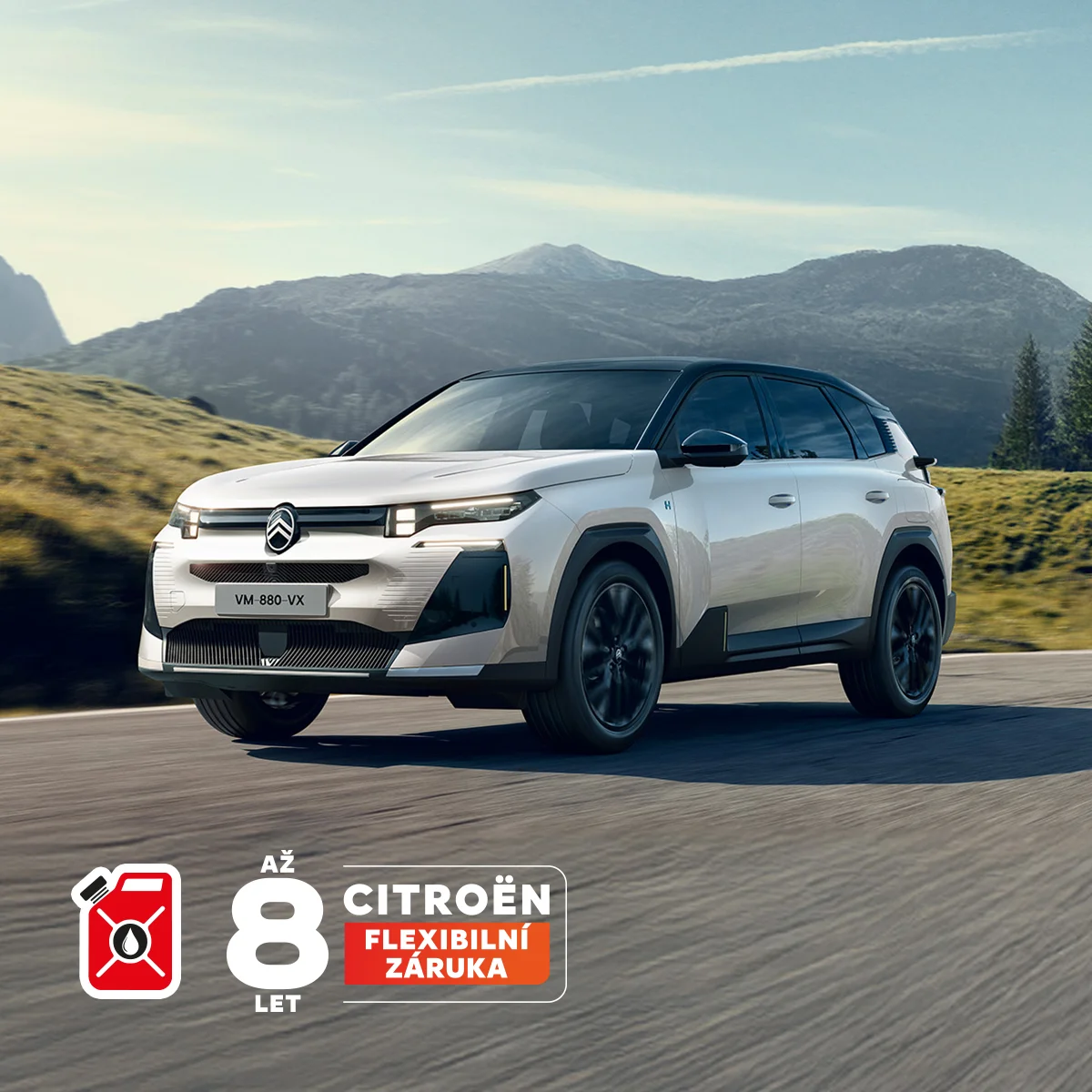 Bílý Citroën C5 Aircross s grafikou akce a značkovou zárukou až 8 let