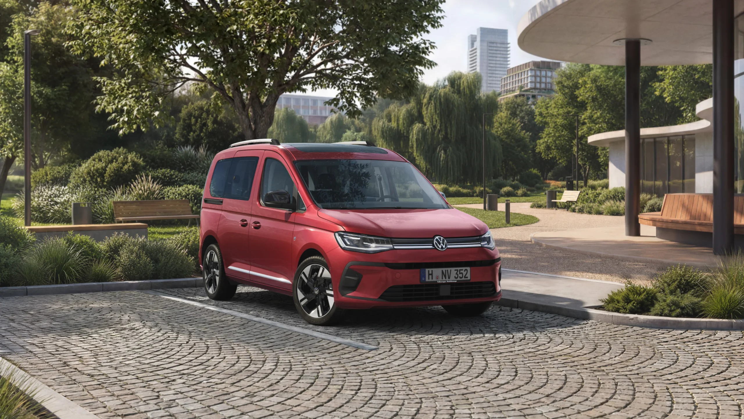 Červený Volkswagen Caddy, nejžádanější lehký užitkový model značky v prvním pololetí 2026