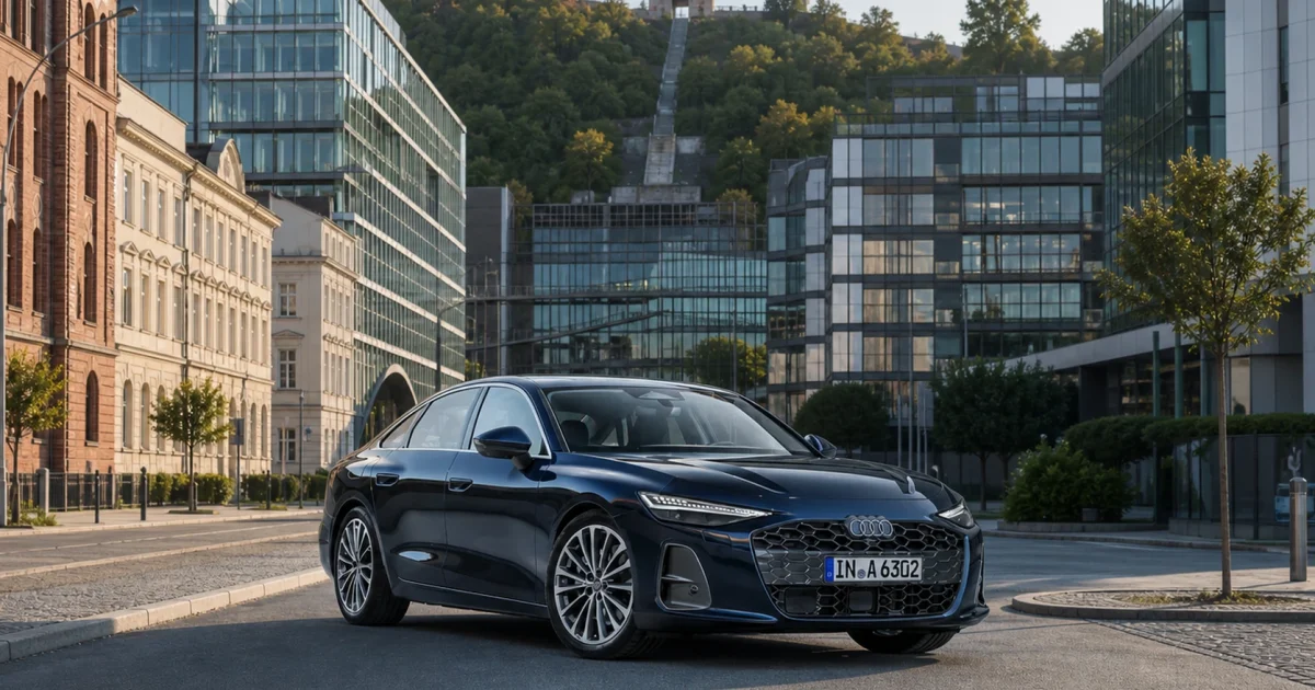 Audi A6 sedan 2026 v pražské Karlíně
