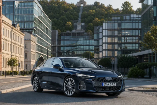 Audi A6 sedan 2026 v pražské Karlíně