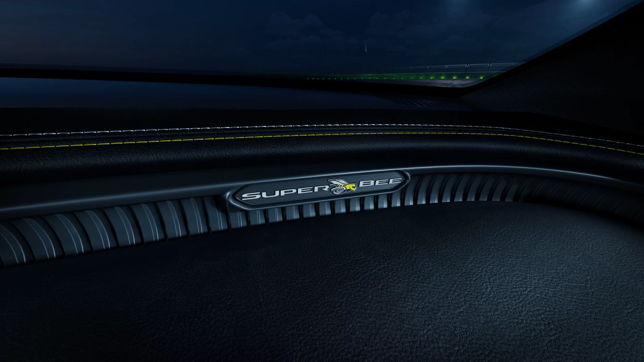 Znak Super Bee na palubní desce Dodge Charger Super Bee 2027