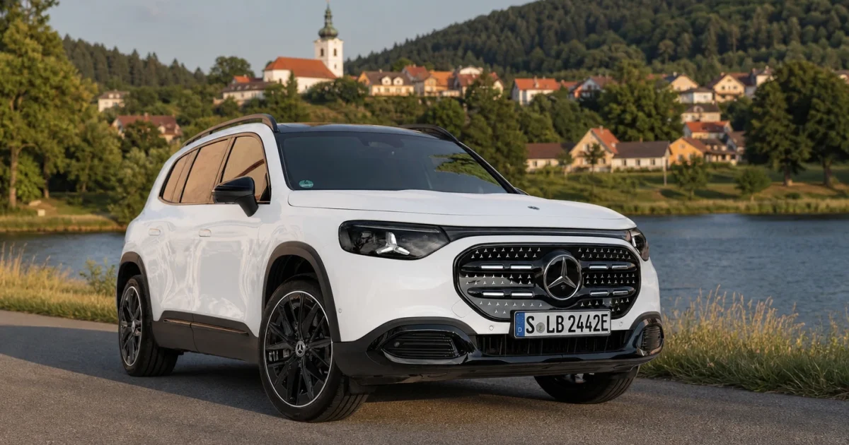 Mercedes-Benz GLB 2026 v české krajině u přehrady