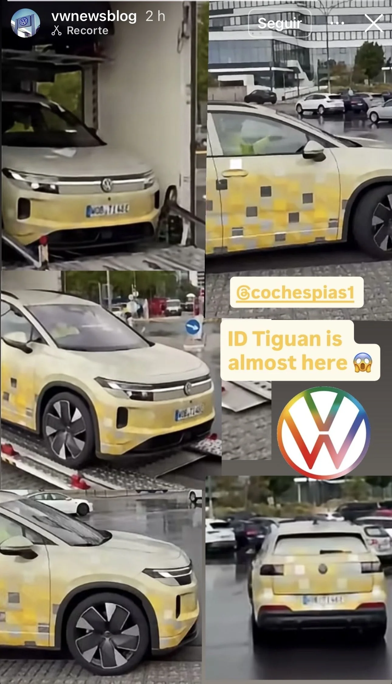 Maskovaný prototyp značky Volkswagen z několika úhlů