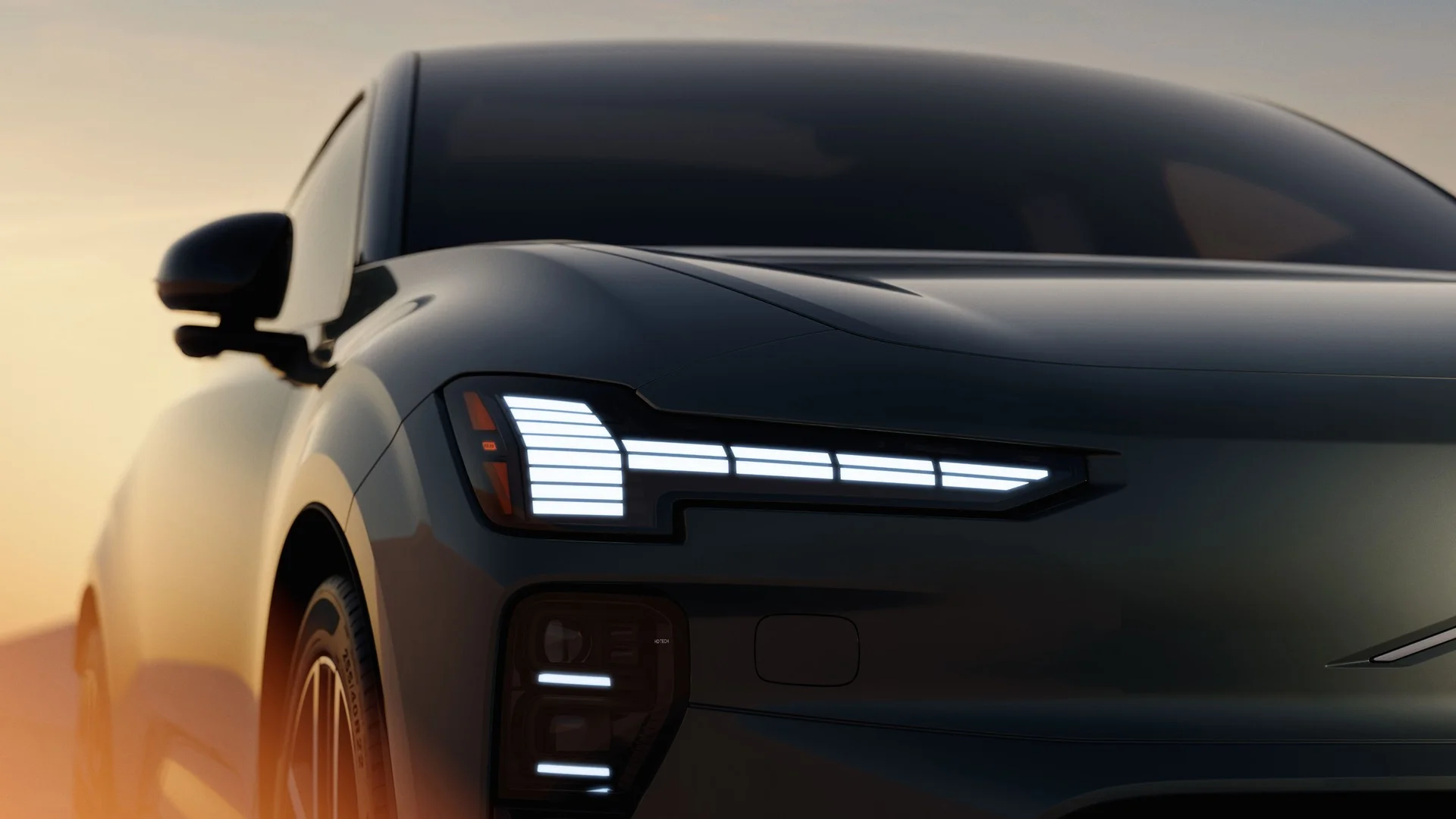 Detail LED světlometu Volva EX60