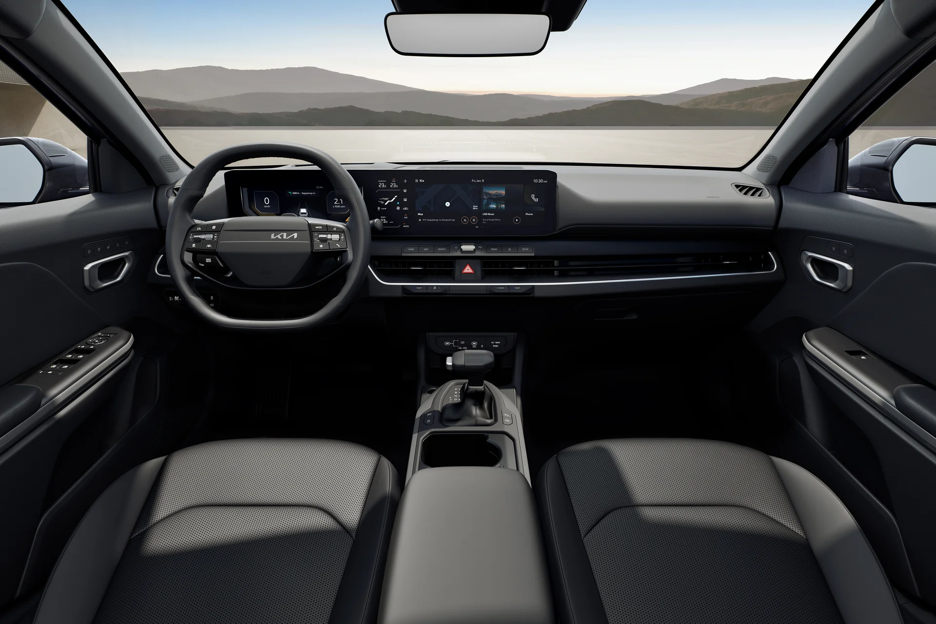 Interiér Kia K4 Sportswagon s dvojicí displejů