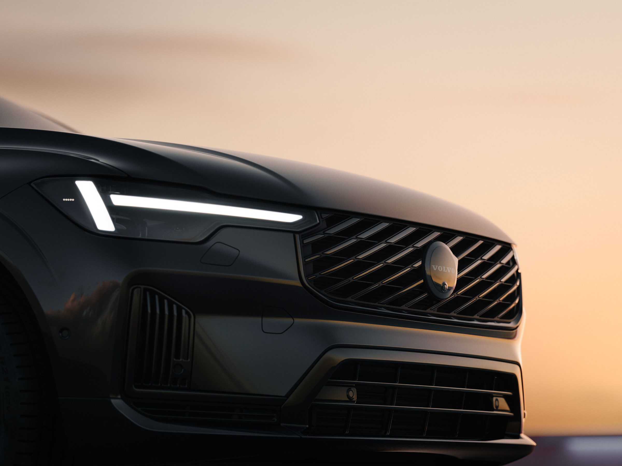 Detail nového Matrix LED světlometu Volva XC60 s maskou chladiče