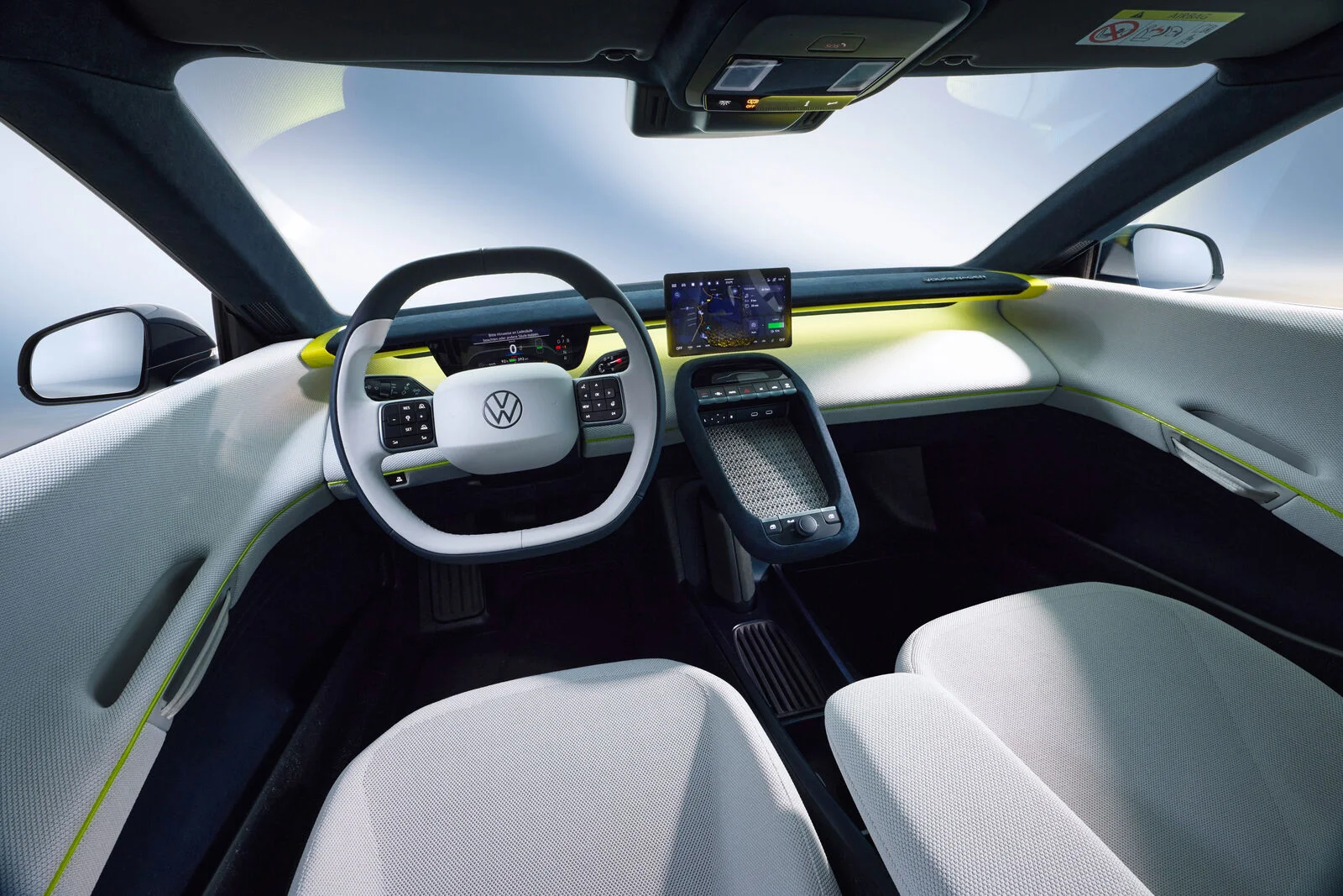 Interiér konceptu Volkswagen Mission Efficiency s digitálním kokpitem