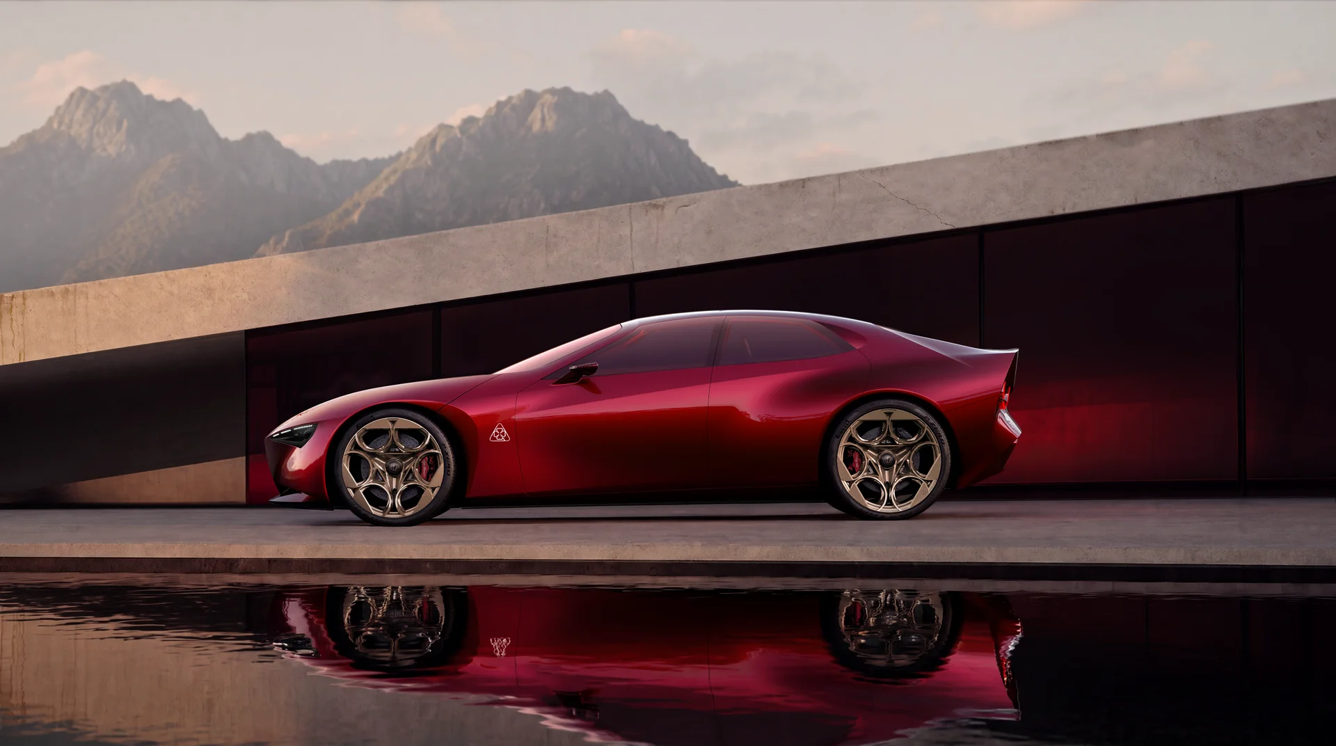 Boční profil konceptu Alfa Romeo Cuorerosso