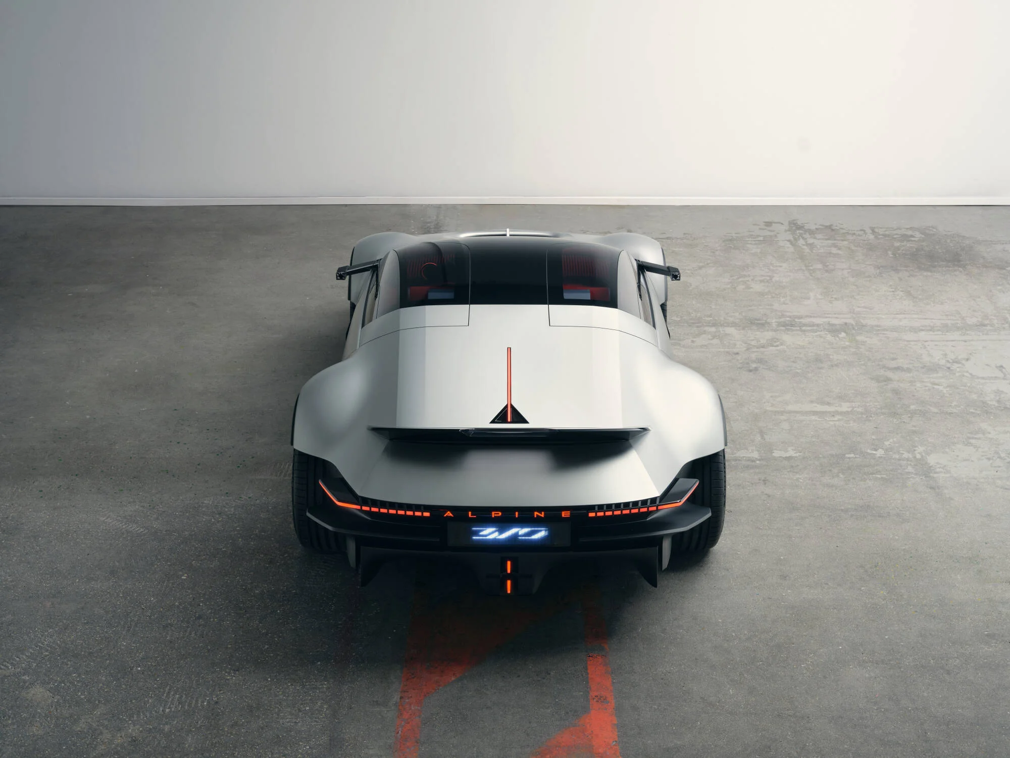 Koncept Alpine A310 Vision při pohledu zezadu a shora