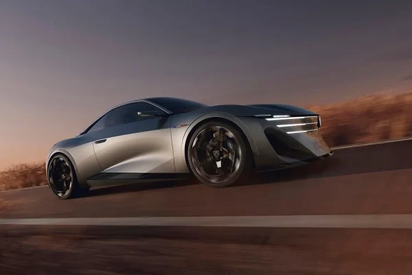 Peugeot RCZ Vision, pohled na celé konceptové kupé zepředu a z boku