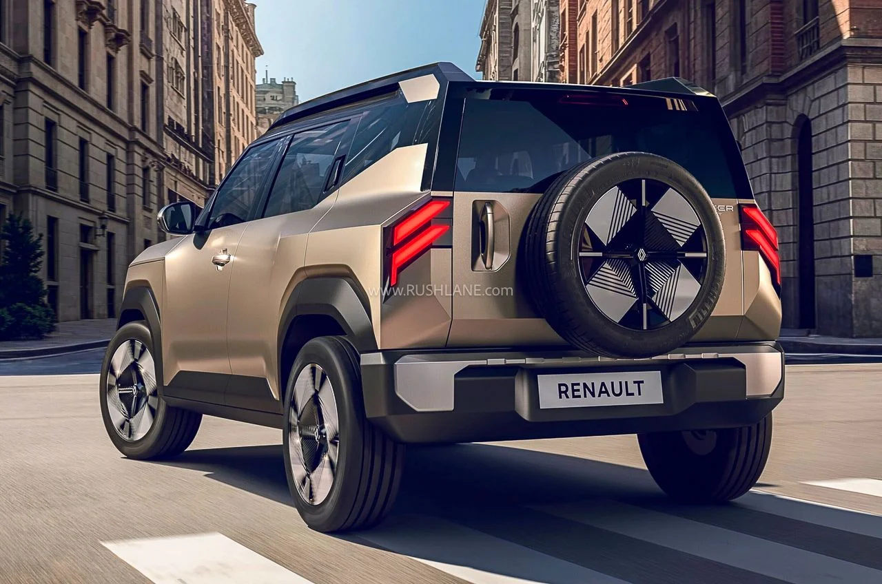 Renault Bridger Concept zezadu, rezervní kolo na pátých dveřích