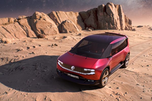 Renault E-Space Concept, oficiální vizualizace celého vozu zepředu