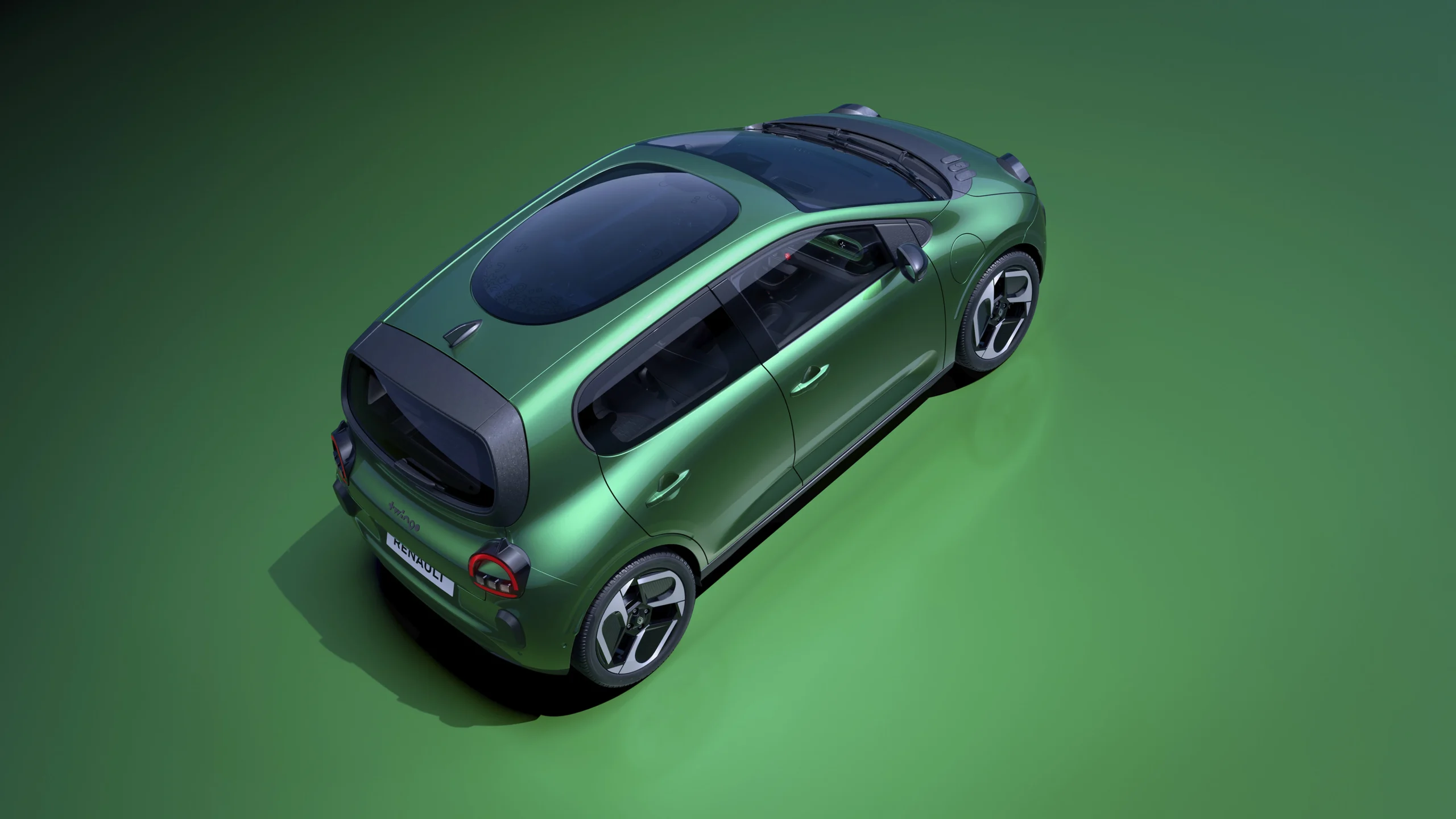 Renault Twingo E-Tech electric s panoramatickou skleněnou střechou Twingobay