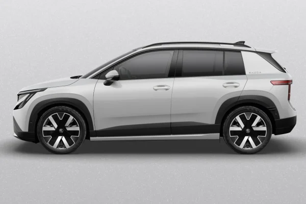 Škoda Epiq, boční profil bílého vozu